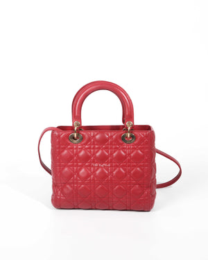 Dior Red Lady Dior Small Bag