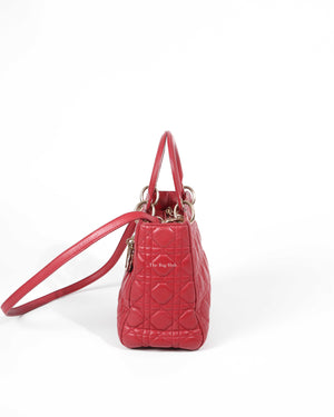 Dior Red Lady Dior Small Bag