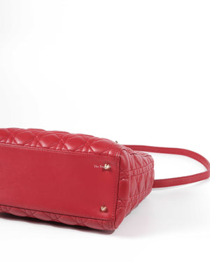 Dior Red Lady Dior Small Bag