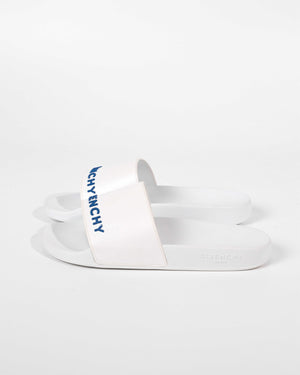 Givenchy White/Blue Rubber Pool Slides