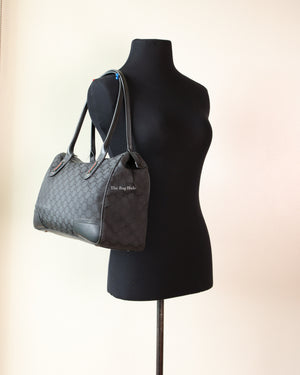 Gucci Black Canvas Princy Medium Tote Bag