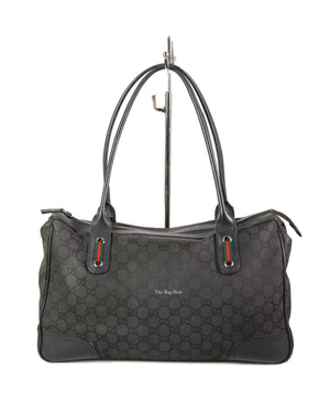 Gucci Black Canvas Princy Medium Tote Bag