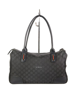 Gucci Black Canvas Princy Medium Tote Bag