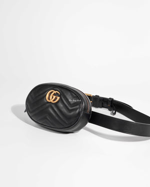 Gucci Black GG Marmont Matelasse Belt Bag-2