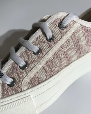Dior 21U Powder Nude Oblique Embroidered Walk N' Dior Sneakers Size 36.5