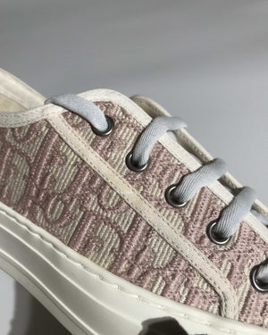 Dior 21U Powder Nude Oblique Embroidered Walk N' Dior Sneakers Size 36.5