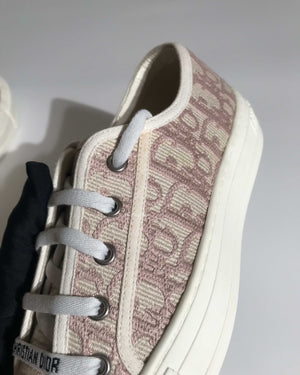 Dior 21U Powder Nude Oblique Embroidered Walk N' Dior Sneakers Size 36.5