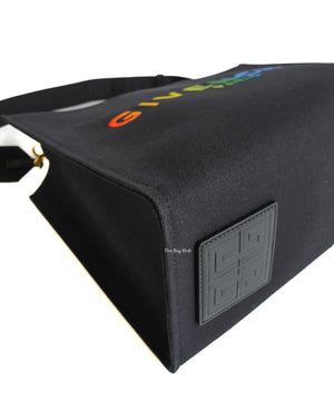 Givenchy Black Canvas Rainbow Medium G Tote Shopping Bag