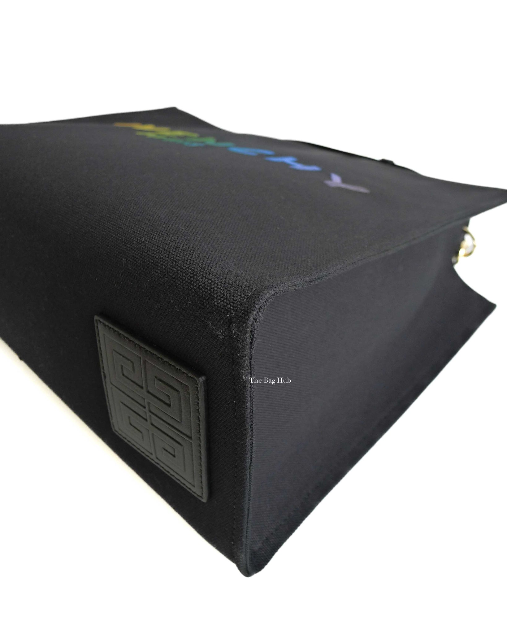 Givenchy Black Canvas Rainbow Medium G Tote Shopping Bag