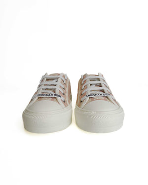 Dior 21U Powder Nude Oblique Embroidered Walk N' Dior Sneakers Size 36.5