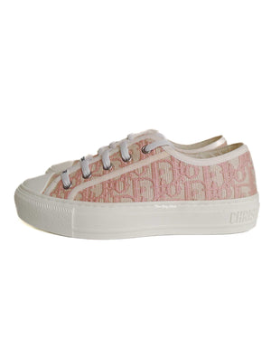 Dior 21U Powder Nude Oblique Embroidered Walk N' Dior Sneakers Size 36.5