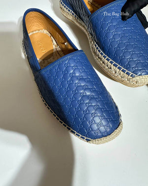 Gucci Blue Microguccissima Leather Men's Espadrilles Size 36.5