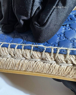 Gucci Blue Microguccissima Leather Men's Espadrilles Size 36.5