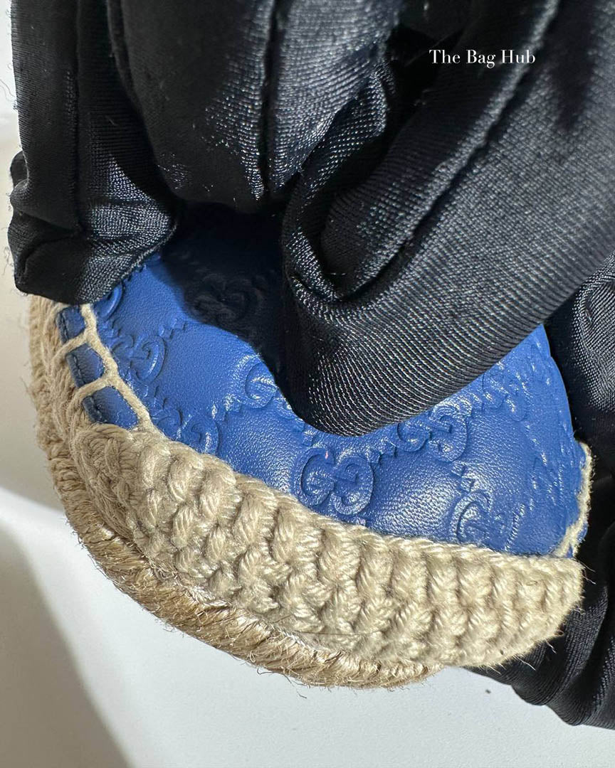 Gucci Blue Microguccissima Leather Men's Espadrilles Size 36.5